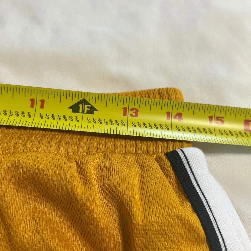 Reebok Mens WOR Mesh Shorts Bright Ochre Yellow Athletic Basketball HS6627 Small